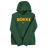 The Nike Youth Springboks Bokke Pullover Hoodie features "BOKKE" in yellow on the chest, a yellow Nike logo underneath, and a small South African flag on the left sleeve.