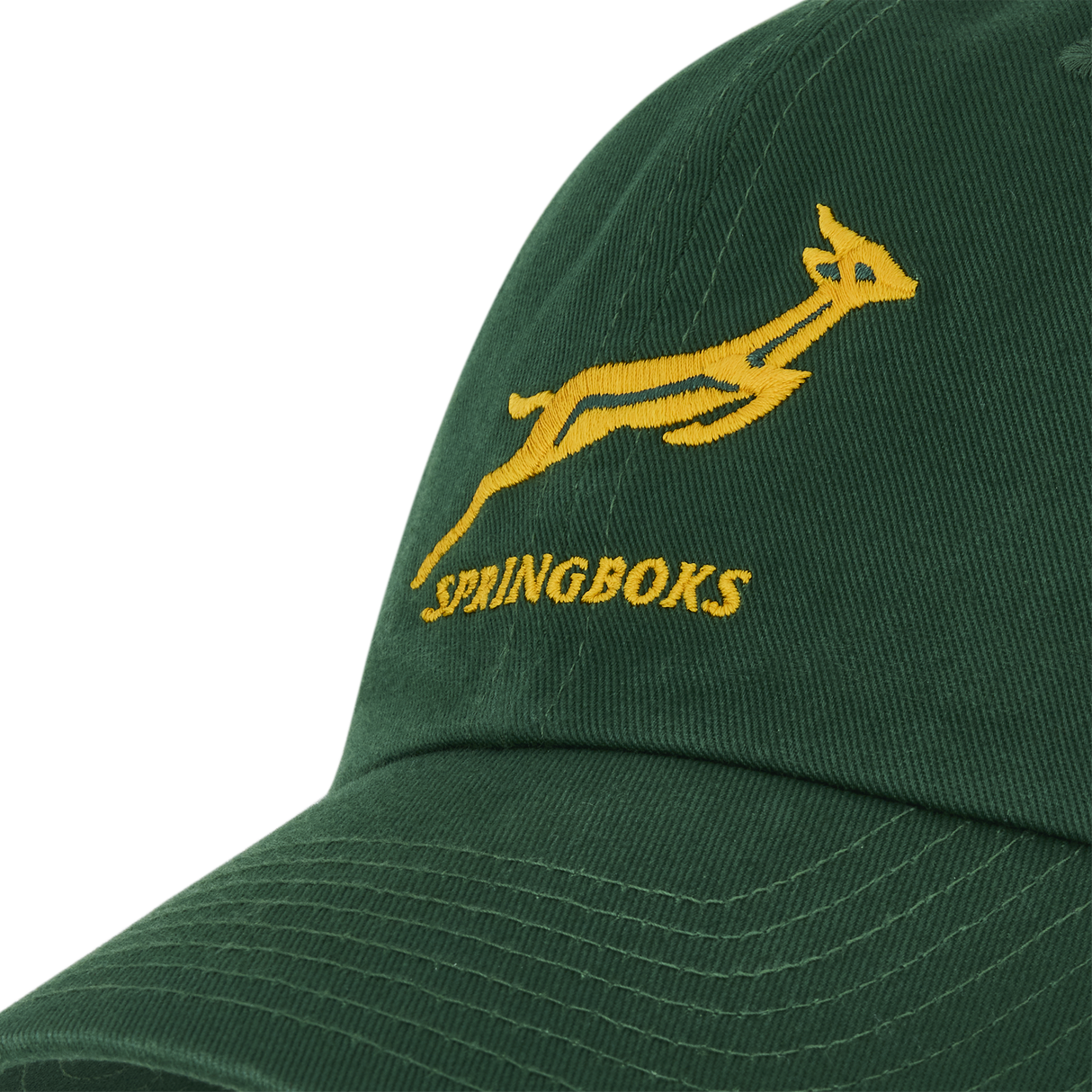 The Springboks Heritage 86 Cap by Nike is a green cap with a yellow springbok antelope and "Springboks" embroidered on the front.