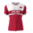 An Admiral Nations of Rugby Polska Supporters Jersey in red and white, featuring "Polska" and "Rugby" printed on the front. The design includes a horizontal white stripe and a small emblem on the upper right chest, making it a proud addition to the Nations of Rugby collection.