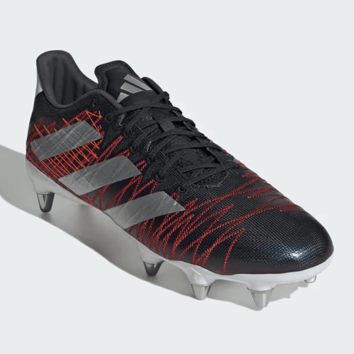 adidas Kakari Z.1 Rugby Cleat Soft Ground Boot Core Black Silver Metallic Better Scarlet SKU IF0522 World Rugby Shop