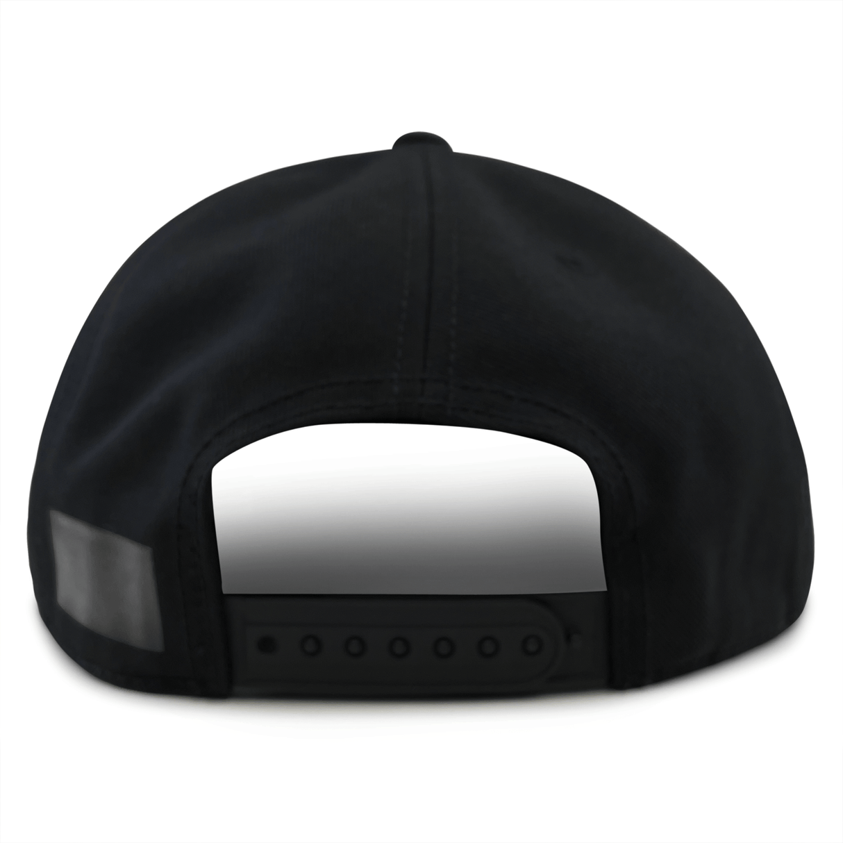 An All Blacks Snapback Cap by adidas, seen from the back, highlights an adjustable strap with multiple holes for size adjustment. The black cap also boasts a panel on the right side that exudes New Zealand pride.