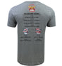 The back of the WRS LAT Atlanta Old White RFC 2025 National Champions T-Shirt is gray and features "National Club Rugby Champions," 2025 match scores, event logos, and Atlanta Old White RFC at the top.