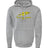 The Montgomery Yellowhammers 60/40 Fleece Hoodie by WRS Augusta is a gray athletic sweatshirt with a yellow feather graphic and "YELLOWHAMMERS RUGBY" in yellow and black—ideal custom fan wear.