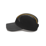 The Gallagher Chiefs Super Rugby Training Cap 25/26 by Classic Sportswear boasts a black design with a striking yellow stripe on top and a curved brim. Perfect for both fans and athletes, it combines style and functionality.