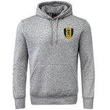 The Gotham Knights Embroidered Club Hoodie by Canterbury features a gray design, front pocket, and yellow-blue CKFC crest on the left chest. Brand: EMB Canterbury.