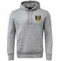 The Gotham Knights Embroidered Club Hoodie by Canterbury features a gray design, front pocket, and yellow-blue CKFC crest on the left chest. Brand: EMB Canterbury.