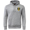 The Gotham Knights Embroidered Club Hoodie by Canterbury features a gray design, front pocket, and yellow-blue CKFC crest on the left chest. Brand: EMB Canterbury.