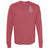 The EMB S&S Activewear Troy Rugby Alumni Heavyweight Comfort Long-Sleeve T-Shirt in red features garment-dyed cotton and a small white "TURFC Alumni" Spartan helmet logo on the chest—ideal for Troy Rugby Alumni.