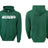The Woodlands Youth Text Logo Hoodie by WRS Augusta features "WOODLANDS RUGBY" in white on the front. Displayed in both front and back views, it’s perfect custom fan wear for young supporters.