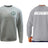 Front and back view of the WRS Augusta Woodlands Youth Paw Print Pocket Logo Crewneck in gray, featuring a small paw print logo on the chest and "WOODLANDS RUGBY" in large white letters across the back.