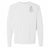 The EMB S&S Activewear Troy Rugby Alumni Heavyweight Comfort Long-Sleeve T-Shirt is crafted from garment-dyed cotton in plain white and features a small "TURFC Alumni" Spartan helmet logo on the upper left chest.
