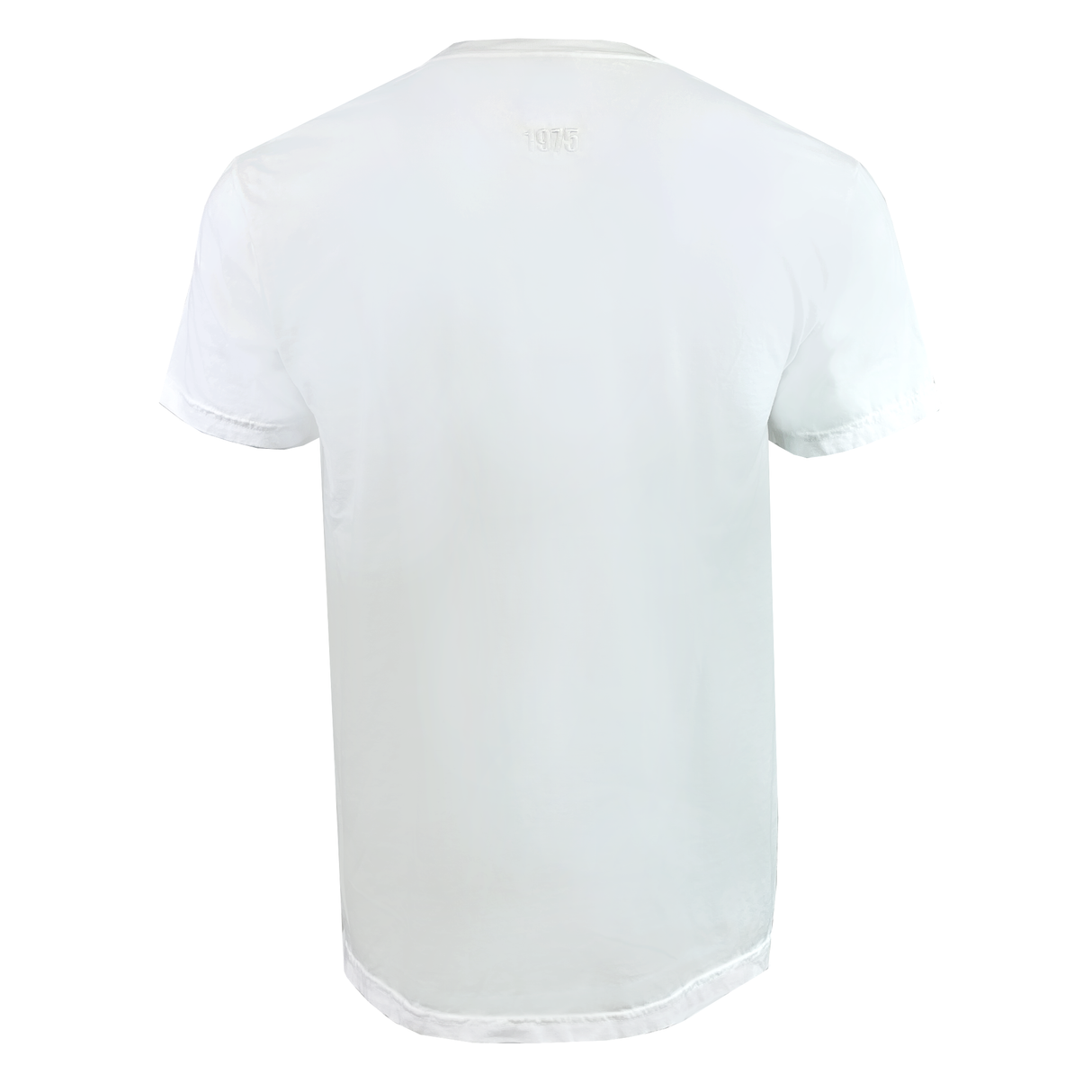 The USA Rugby Elevated Throwback Tonal Comfort Tee by EMB Alpha Broder is a plain white T-shirt shown from the back.