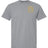 The EMB S&S Activewear Montgomery Yellowhammers Yellow Retro Logo Comfort Tee is a gray, ring-spun USA cotton shirt with a small yellow graphic and text on the upper left chest.