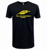The Montgomery Yellowhammers Supersoft Tee by WRS LAT is a black unisex shirt featuring a large yellow feather above bold “YELLOWHAMMERS RUGBY”—a comfy cotton must-have for any fan’s collection.