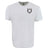 The Troy Rugby Comfort Tee by EMB S&S Activewear is crafted from soft ring-spun USA cotton and features a small black and white crest with symbols on the left chest.