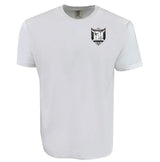 The Troy Rugby Comfort Tee by EMB S&S Activewear is crafted from soft ring-spun USA cotton and features a small black and white crest with symbols on the left chest.
