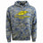 Show your team spirit in the Montgomery Yellowhammers Camo 60/40 Hoodie by WRS LAT, featuring blue and gray camo with a yellow feather and "Yellowhammers Rugby" on the front.