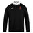 The Archbishop Spalding Fundamental Classic LS Rugby Jersey by EMB Canterbury features a black body, white collar, white logo on the right chest, and a red embroidered crest—ideal for fans of classic Canterbury rugby shirt styling.