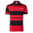 The Limited Edition Crusaders Super Rugby 25/26 Retro Jersey by Classic Sportswear is a red and black striped heavyweight cotton polo shirt with short sleeves, a collar, and front logos for an authentic look.