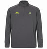Montgomery Yellowhammers Tempo+ 1/4 Zip Training Top by EMB Canterbury in long-sleeve dark gray, featuring a yellow team logo on the chest and branding on the left sleeve, displayed on a white background.