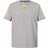 Introducing the Montgomery Yellowhammers Tempo + Drill Top by EMB Canterbury—a light grey, short-sleeved rugby training shirt featuring distinctive yellow accents on the shoulders and chest logos. Engineered with moisture-wicking performance fabric, this Canterbury drill top keeps you comfortable throughout every training session.