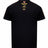 The Montgomery Yellowhammers Tempo + Drill Top by EMB Canterbury is a black short-sleeve rugby training shirt with gold stitching, featuring a yellow Springbok logo and the CCC logo on the chest. Designed for performance, it provides moisture-wicking comfort during intense sessions.