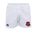 White athletic shorts crafted from moisture-wicking fabric, the Cornell University Rugby Advantage Short by EMB Canterbury showcases the iconic Canterbury logo on the left leg and a striking bear mascot inside a red “C” on the right leg, inspired by classic Cornell University rugby shorts.