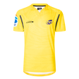The Hurricanes Super Rugby 25/26 Replica Home Jersey by Classic Sportswear is a yellow sports jersey showcasing a blue and white logo on the left chest and "CLASSIC" on the right, perfect for passionate fans supporting their team.