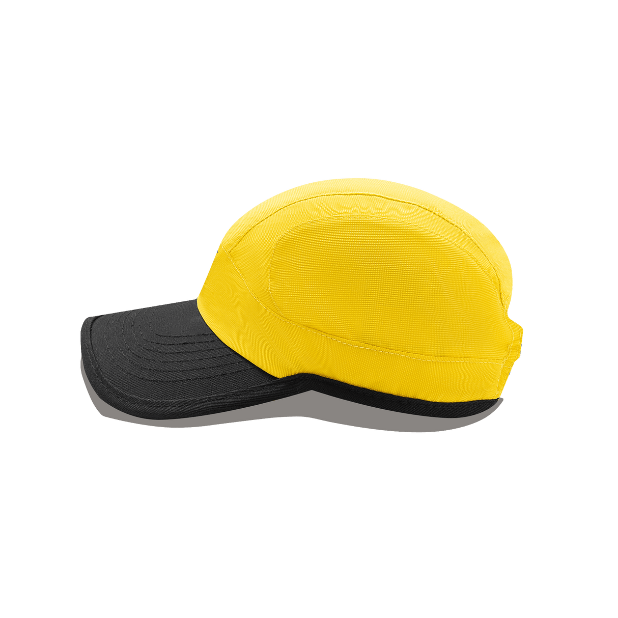 Side view of the Hurricanes Super Rugby 25/26 Training Cap, featuring a yellow top and black brim, ideal for any training session; crafted by Classic Sportswear.