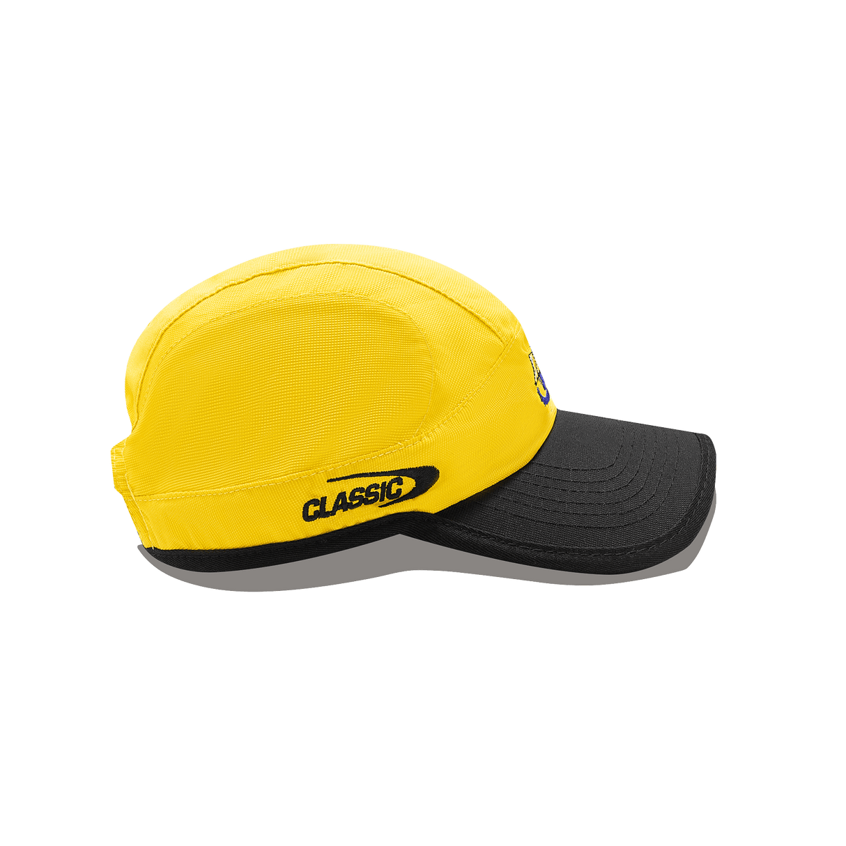 The Hurricanes Super Rugby 25/26 Training Cap by Classic Sportswear features a yellow design, black brim, and "CLASSIC" in black text on the side. A stylish choice for any fan.