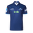 The Blues Super Rugby 25/26 Team Polo by Classic Sportswear is a blue jersey featuring short sleeves, a subtle circular pattern, and logos including "nib" and "Blues," perfect for any Blues fan.
