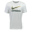 White Springboks Graphic Tee by Nike featuring a Nike logo above the word "Springboks" in stylized green and yellow text.