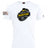 The Boston RFC Lions Origin Club Plain Tee by EMB Canterbury is a cotton-rich white t-shirt with a black and yellow logo on the front and a "Lions Origin" patch on the left sleeve, perfect for customization.