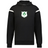 The WRS Augusta Ireland Heritage Prep Vintage Shield Hoodie is black with white sleeve stripes and a green and white "1875" crest on the chest.