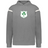 The WRS Augusta Ireland Heritage Prep Vintage Shield Hoodie is gray with white sleeve stripes and a green and white chest crest featuring "1875" and three clovers.