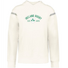 The WRS Augusta Ireland Est 1875 Heritage Prep Vintage Shield Hoodie is white with "Ireland Rugby EST. 1875" and a green shamrock shield logo on the chest.