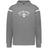 The WRS Augusta Ireland Est 1875 Heritage Prep Vintage Shield Hoodie features a gray design with white sleeve stripes and a shamrock crest, perfect for showcasing classic Irish style.