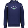 The WRS Augusta Ireland Est 1875 Heritage Prep Vintage Shield Hoodie is a navy hooded sweatshirt with white sleeve stripes and "Ireland Rugby Est. 1875" plus crest on the front—perfect for celebrating Irish rugby heritage.