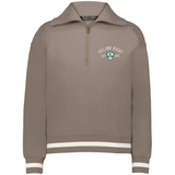The EMB Augusta Women’s Vintage Ireland Est 1875 Heritage Prep Pullover features “Ireland Rugby Est. 1875” and a crest on the chest, with white stripes on the cuffs and hem for a classic look.