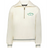 The EMB Augusta Women's Vintage Ireland Est 1875 Heritage Prep Pullover is a cream quarter-zip sweatshirt with grey striped cuffs and hem, plus a green "Ireland Rugby EST. 1875" shamrock logo on the chest for classic heritage style.