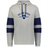 The WRS Augusta Nations of Rugby Ireland Est 1875 Jackson Way Hoodie features light grey fabric, “Ireland Rugby Est. 1875” text, a blue shamrock crest, and two navy sleeve stripes—a must-have for true Rugby Ireland fans.