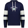 The WRS Augusta Nations of Rugby Ireland Est 1875 Jackson Way Hoodie features a navy design with white drawstrings, sleeve stripes, and a chest shamrock emblem alongside "Ireland Rugby EST. 1875.