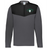 The EMB Augusta Nations of Rugby Ireland 1875 Sideline Grid 1/4 Zip Pullover features a gray and black design with an “Ireland Rugby Est. 1875” logo and shamrock emblem—ideal for any Ireland rugby fan.