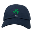 The Nations of Rugby Ireland Vintage Dad Cap by EMB S&S Activewear features a green clover and "1875" in an embroidered vintage design on the front.