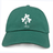 The Nations of Rugby Ireland Vintage Dad Cap by EMB S&S Activewear is a green cap with a white clover and "1875" embroidered on the front, inspired by classic vintage Irish styles.