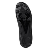 IDA Sports’ IDA Helia Elite FG/AG women’s soccer cleat in Black/Dark Grey, featuring a molded stud outsole designed for traction, shown from the bottom against a white background.