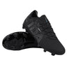 The IDA Sports IDA Helia Elite FG/AG - Black/Dark Grey is a pair of elite soccer cleats designed specifically for women, featuring textured black uppers with subtle branding, molded studs for firm ground and artificial grass play, and a low-cut silhouette, displayed on a white background.