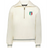 The EMB Augusta Women's Vintage Italy Heritage Prep Pullover features an off-white half-zip collar, gray-striped cuffs and hem, and an "Italia 1939" chest crest for classic Italian heritage style.