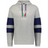 The WRS Augusta Nations of Rugby Italy Jackson Way Hoodie is light grey with navy blue sleeve stripes, a front pocket, and an "ITALY RUGBY" emblem with the Italian flag crest on the chest.