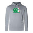 The Canterbury Italy CCC Club Lightweight Hoodie by WRS Canterbury is a lightweight gray polyester hoodie featuring the iconic logo on the chest and a small logo on the left sleeve.